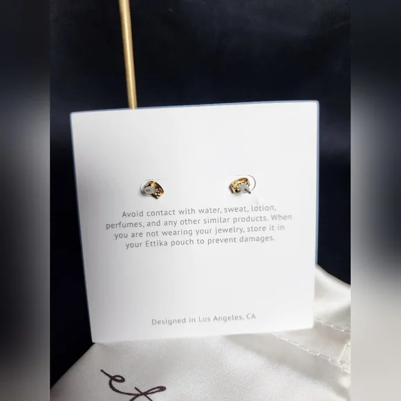 Ettika gold and pearl dangle earrings - Picture 3 of 5